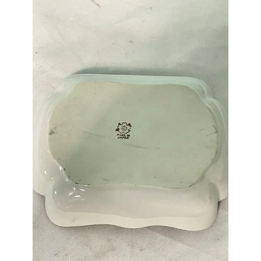Noritake Trinket Dish Lustre‎ Japanese Handpainted Temple 4